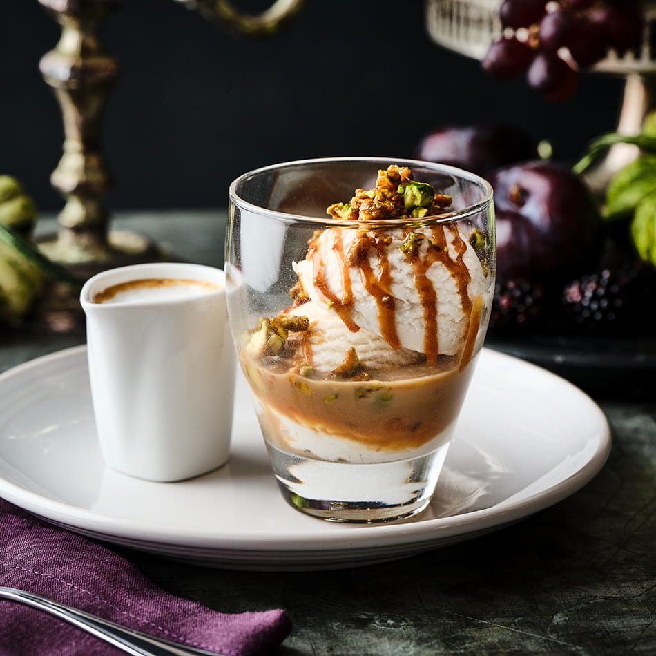 Pistachio Caramel Affogato