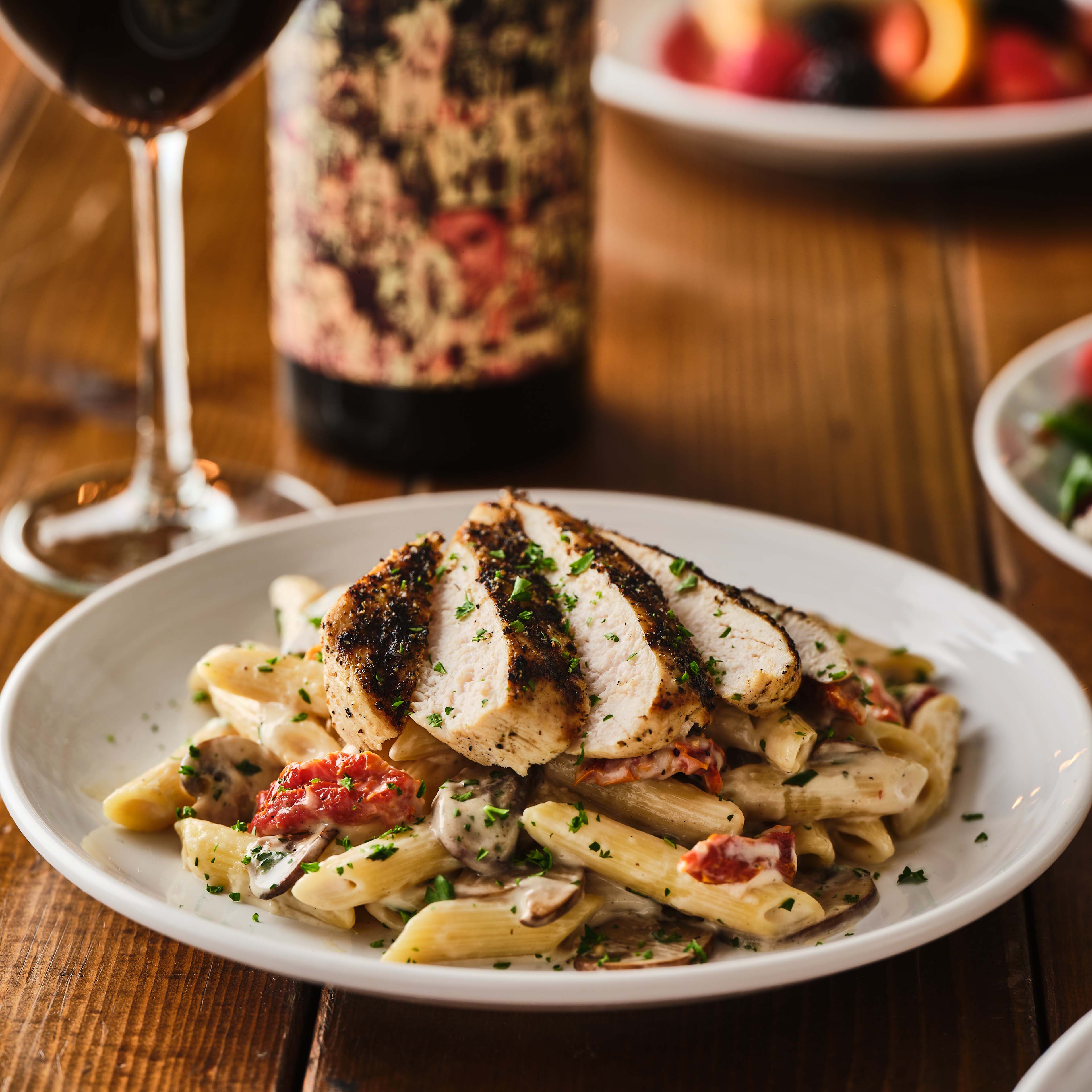 Penne with Chicken & Garlic Rosemary Cream