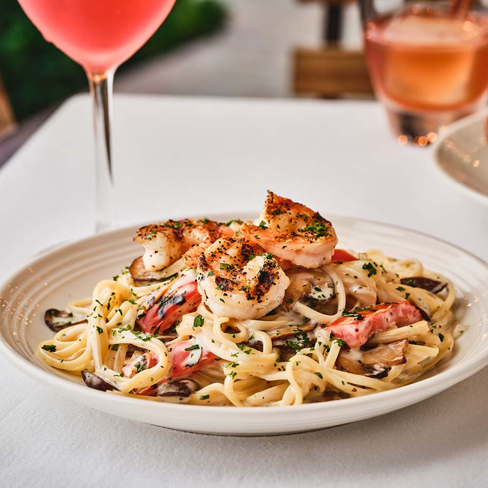Champagne Linguine with Shrimp