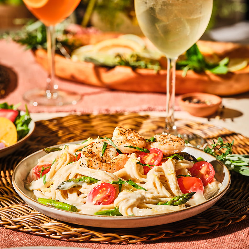 LEMON CREAM ASPARAGUS WITH SHRIMP