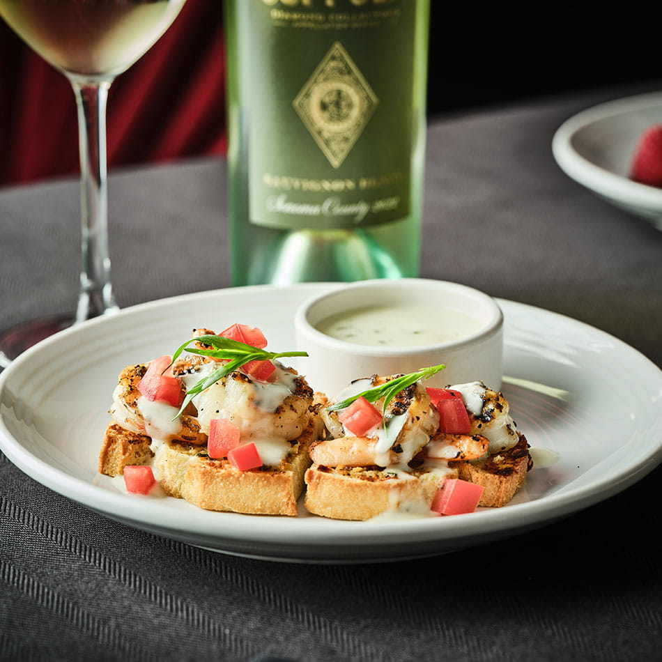 Creamy Tarragon Shrimp Bruschette