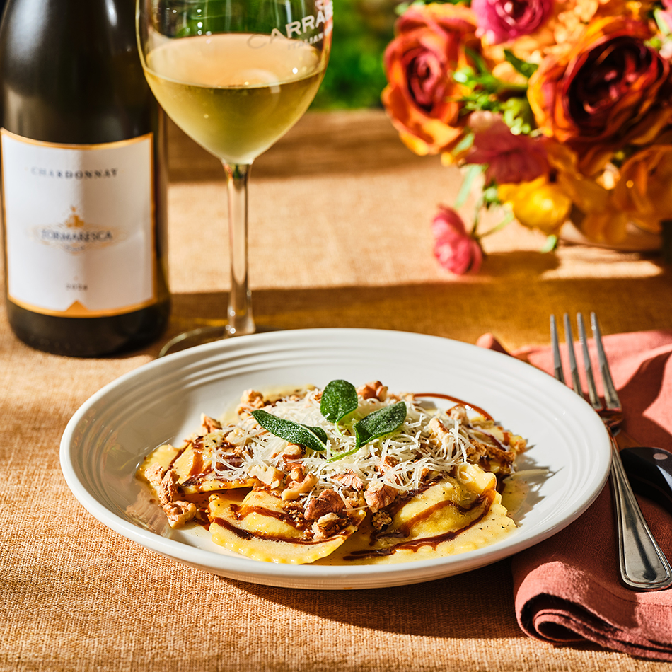 Pumpkin Ravioli with Brown Butter Sage