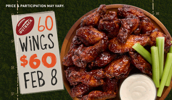 60 Wings $60 Feb 8 2026