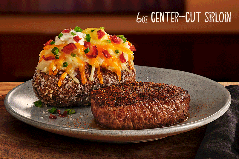 Course 2 6oz Center-Cut Sirloin, Gold Coast Coconut Shrimp, The Bloomin' Burger, Grilled Shrimp On The Barbie