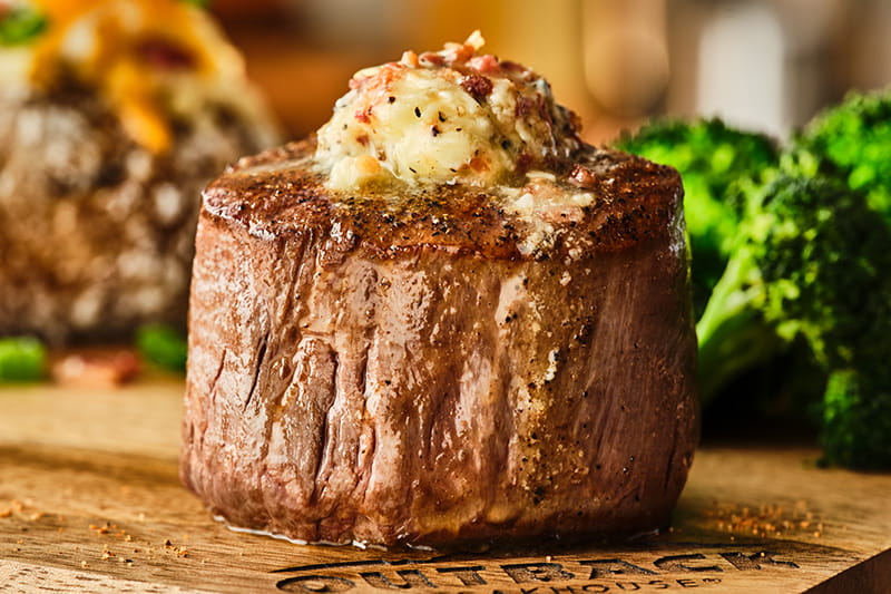 FILET WITH BACON & BLUE CHEESE BUTTER