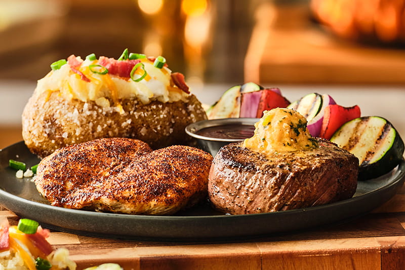 Sirloin and Grilled Chicken