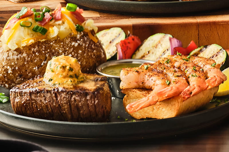 Sirloin and Grilled Shrimp on the Barbie