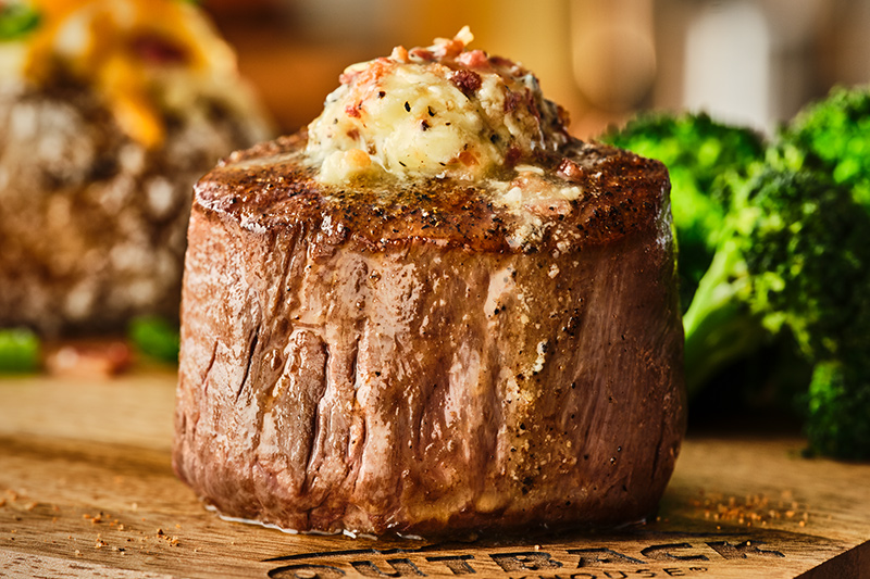 FIlet Topped With Bacon and Blue Cheese Butter