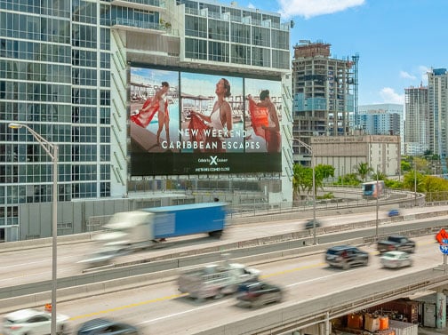 out of home digital billboard advertising miami celebrity cruises