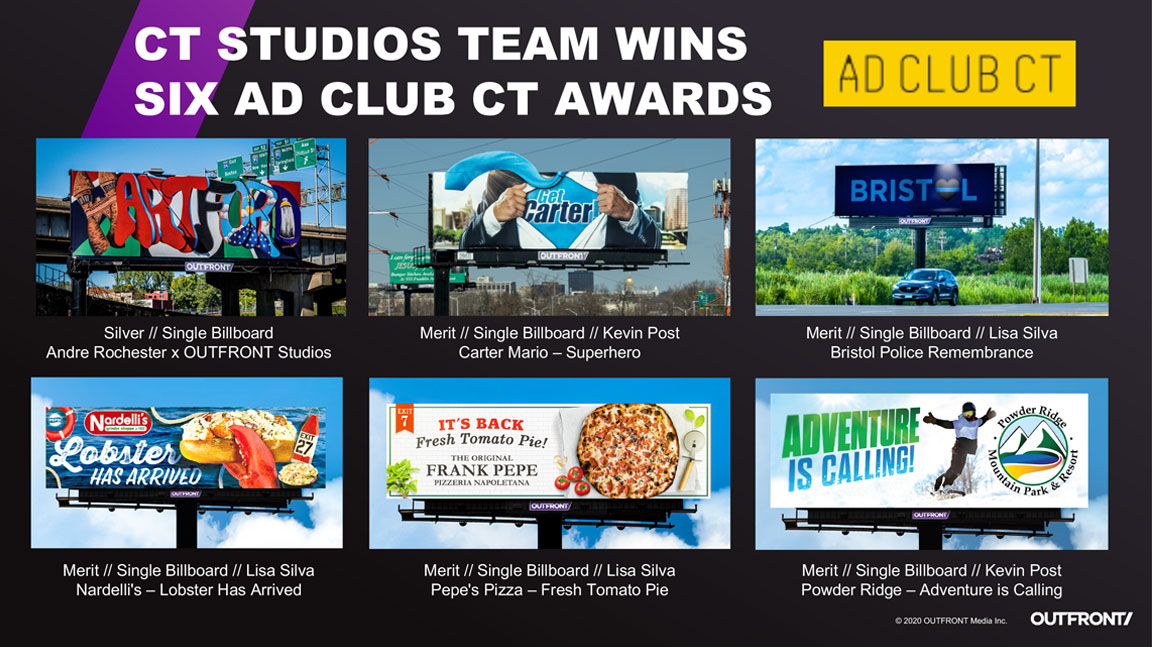 ct studios team wins six ct awards outdoor advertising