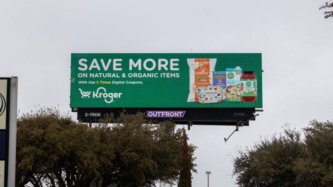 out of home billboard advertising for cpg kroger