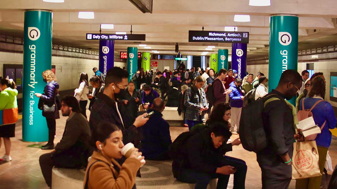 Grammarly BART station domination in San Francisco