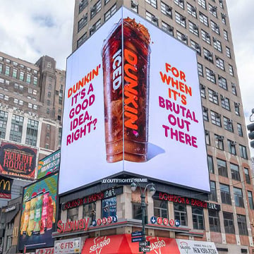 out of home digital advertising new york city dunkin