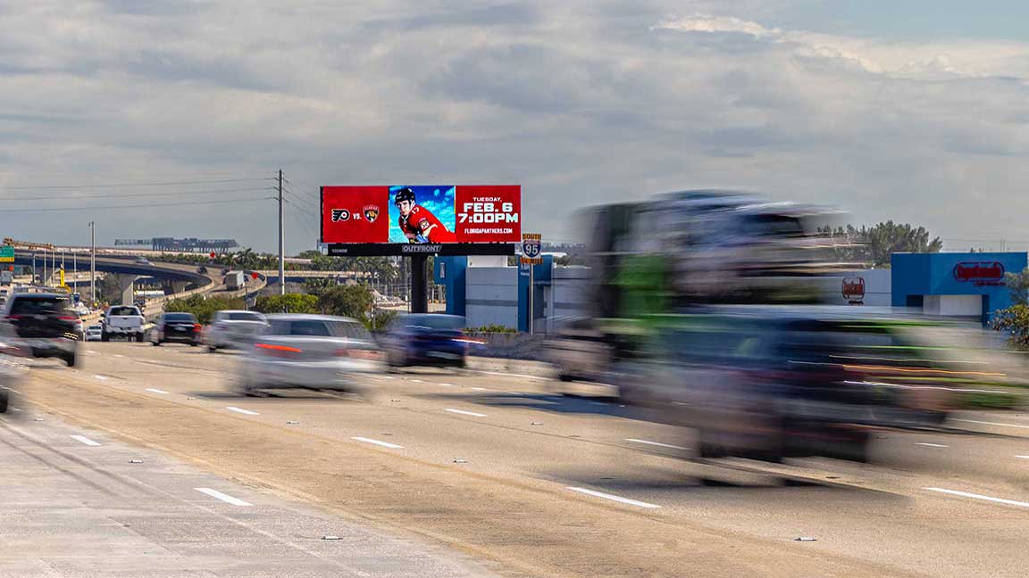 Florida Panthers digital billboard in Miami