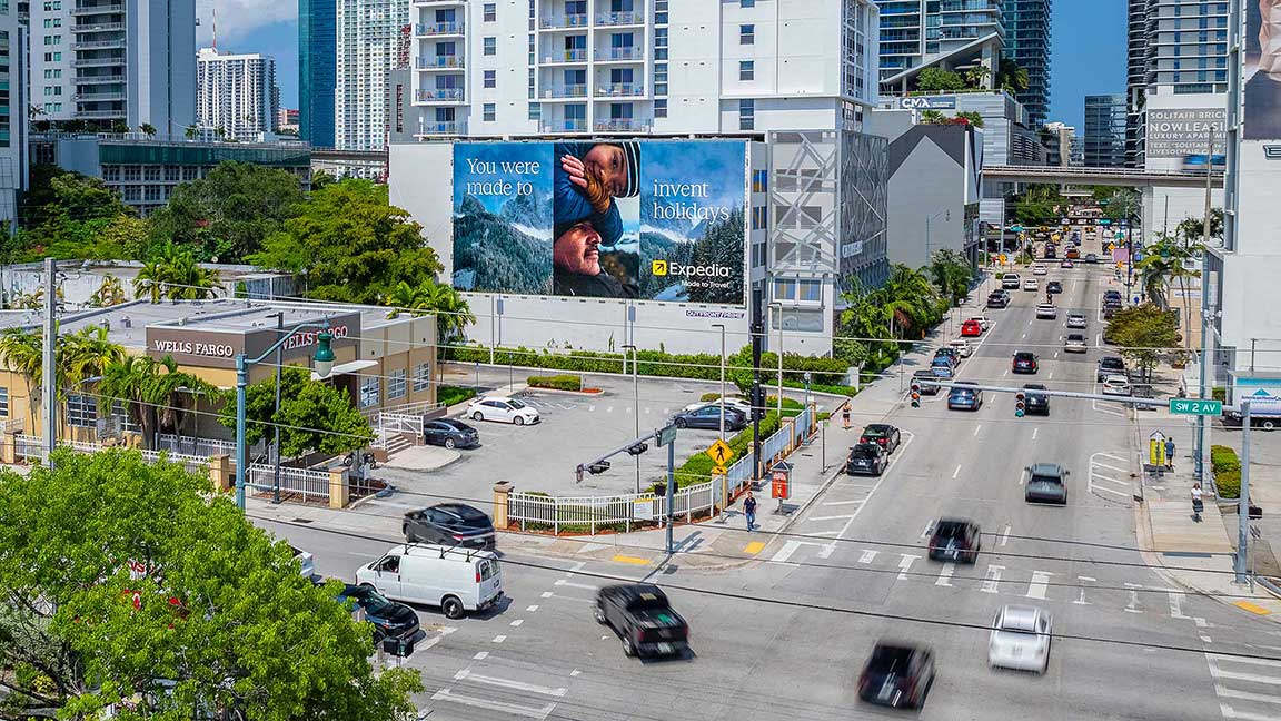 Expedia wallscape ad in Miami