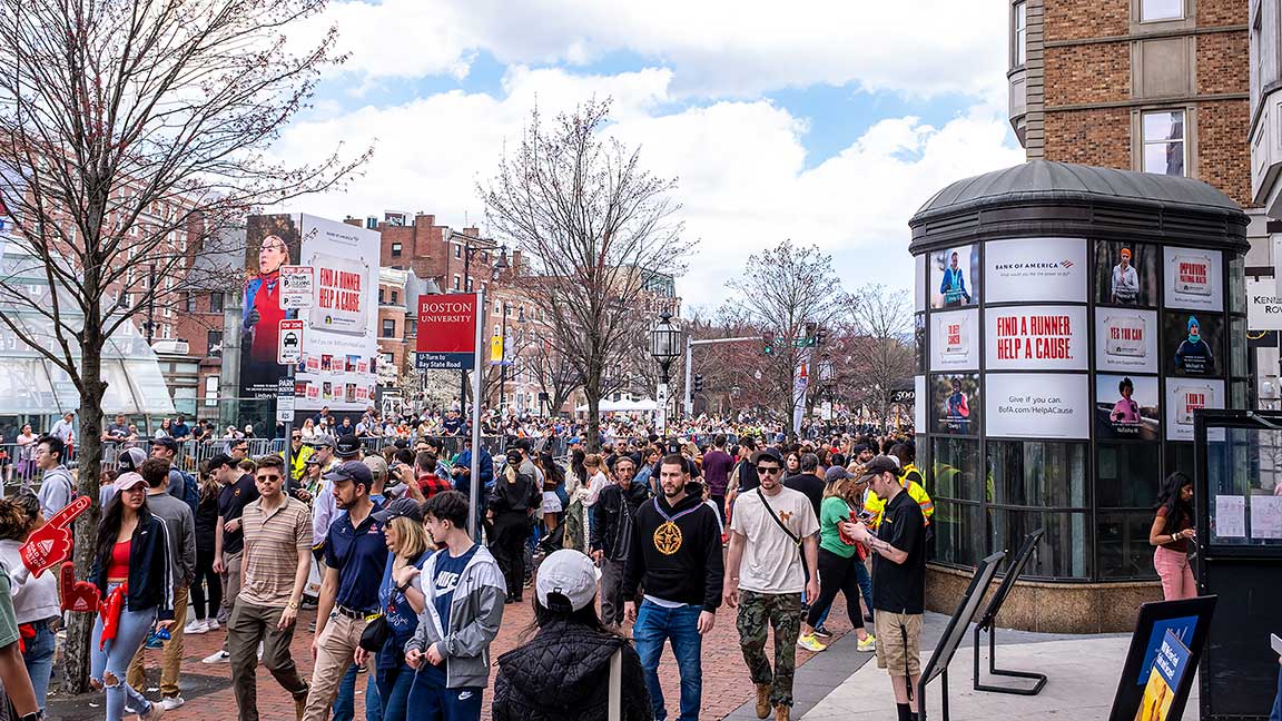 Bank of America spectaculars along route of Boston Marathon