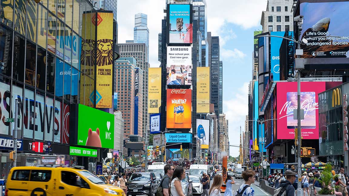 Digital billboards at 2 Times Square