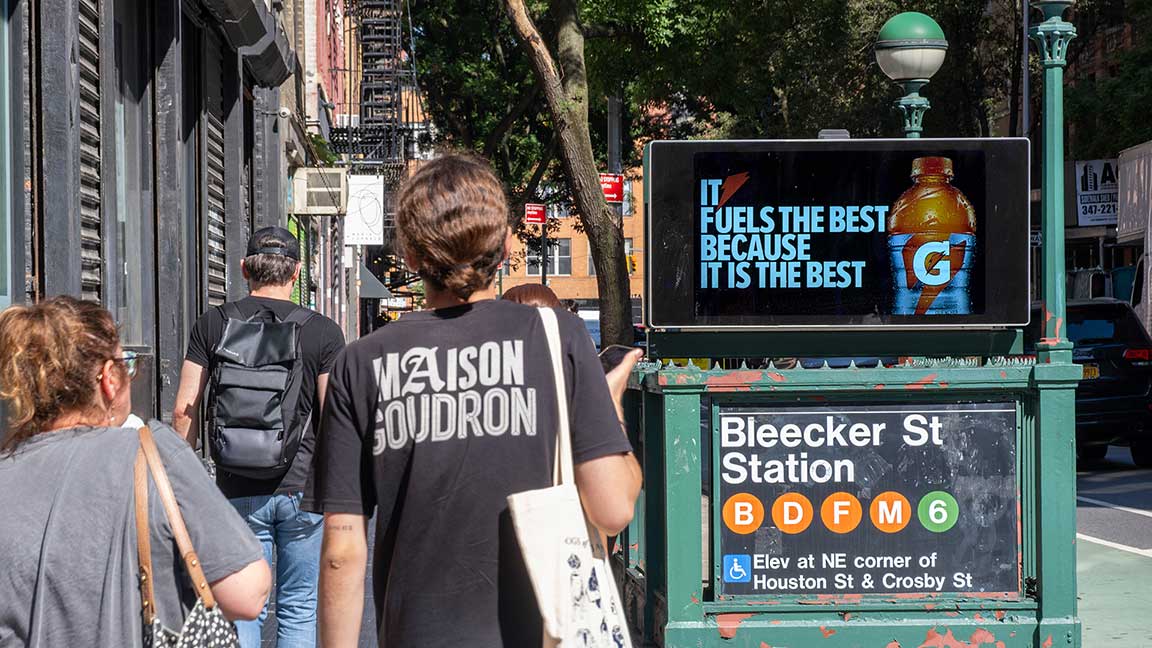 Gatorade DOOH ad on Video Urban Panel in NYC