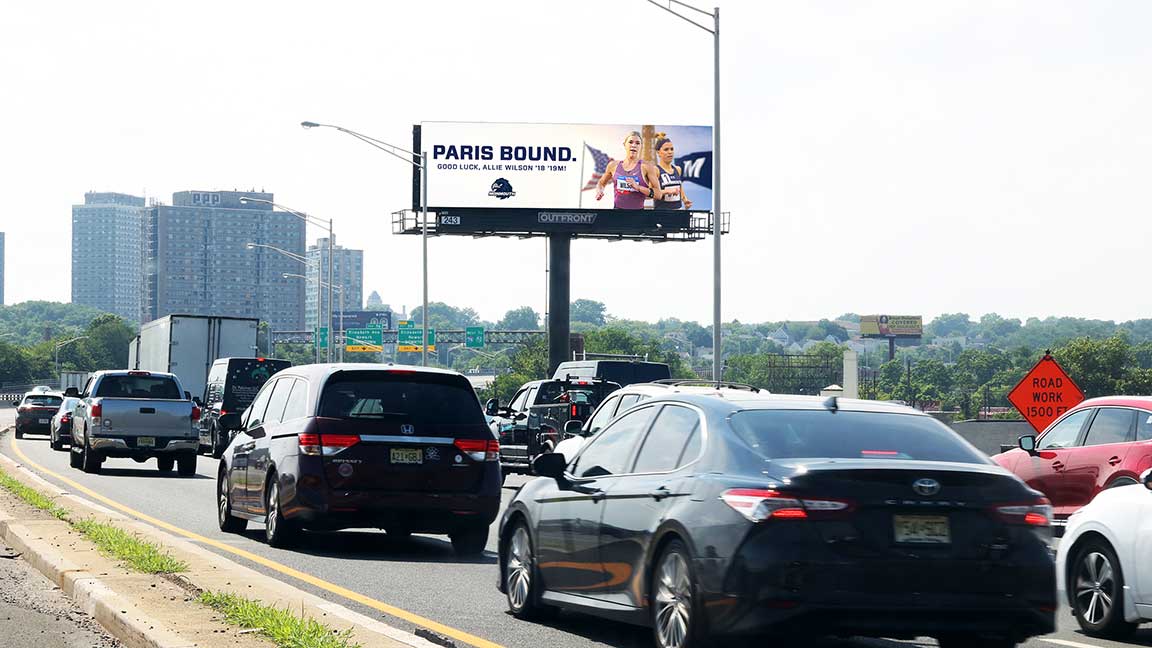 Olympics-themed Monmouth University DOOH billboard in New Jersey