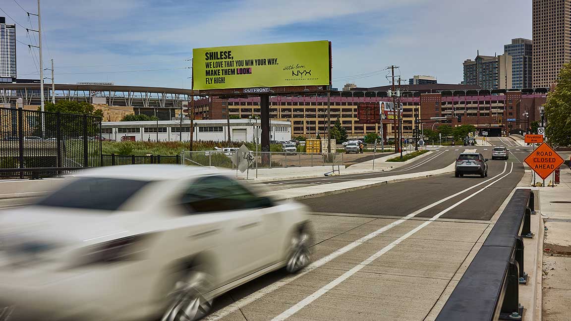 Olympics-themed NYX  billboard in Minneapolis