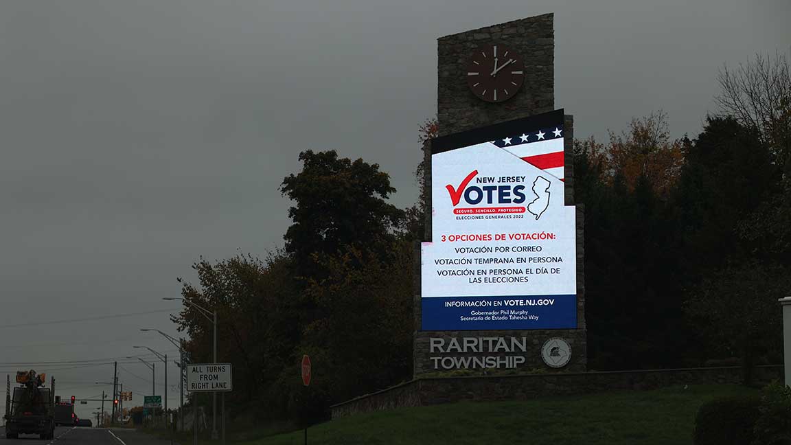 Vote billboard in New Jersey