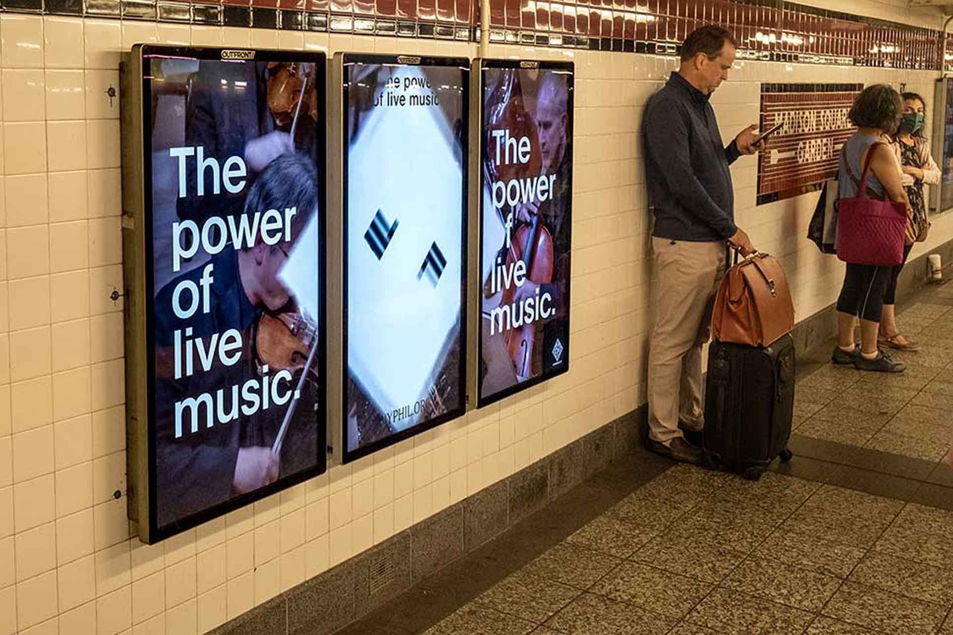 out of home digital subway liveboard advertising live music