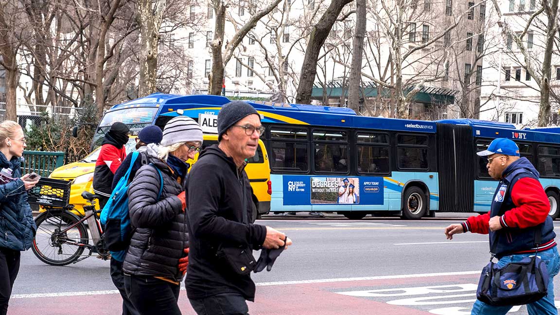 CUNY campaign on MTA bus