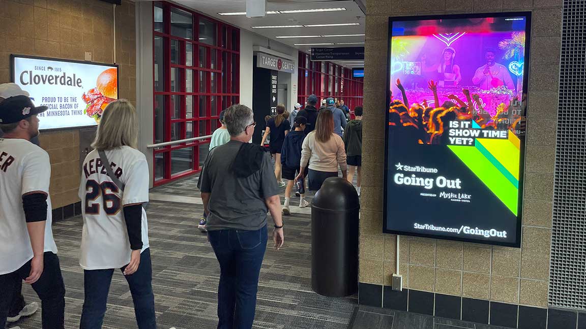 Minneapolis Star Tribune DOOH ad in Skyway