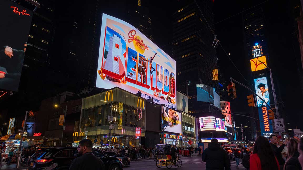 Bermuda Tourism Authority DOOH campaign on The Digital Beast in Times Square