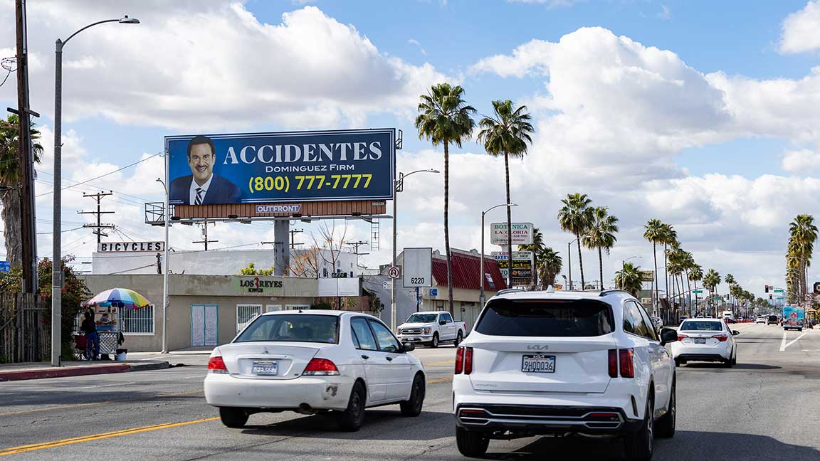 Spanish language billboard in Los Angeles