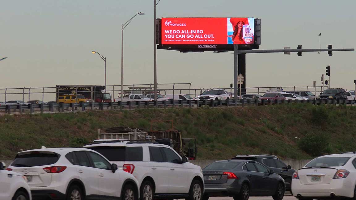 Virgin Voyages digital billboard