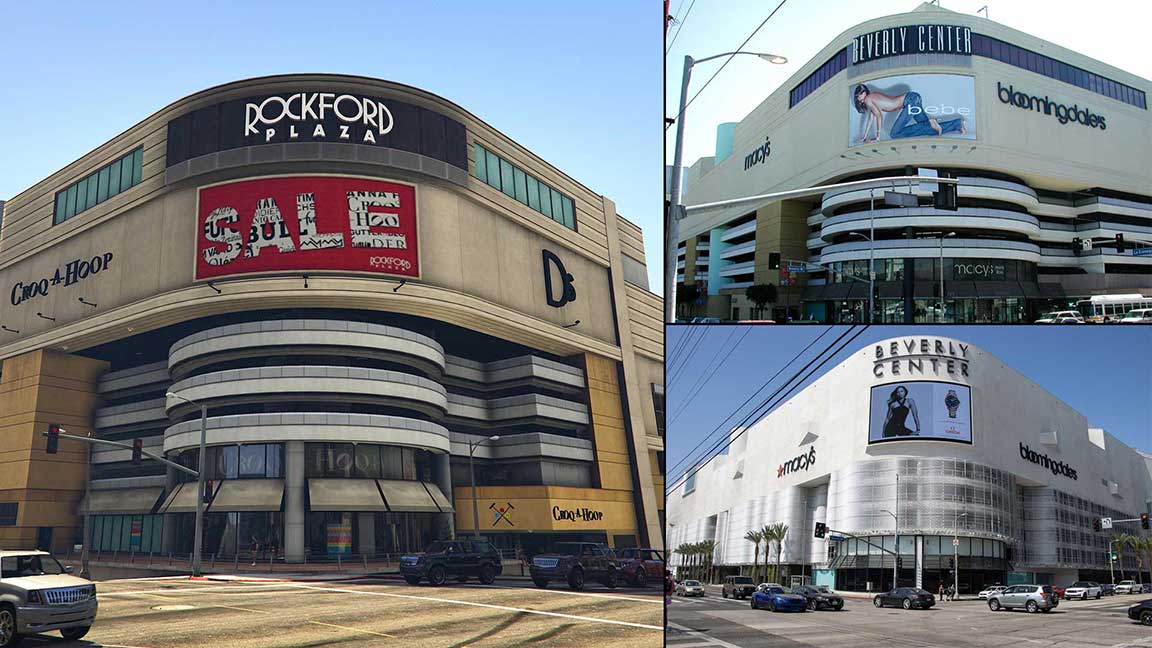 Beverly Center media and Rockford Plaza Grand Theft Auto V billboards