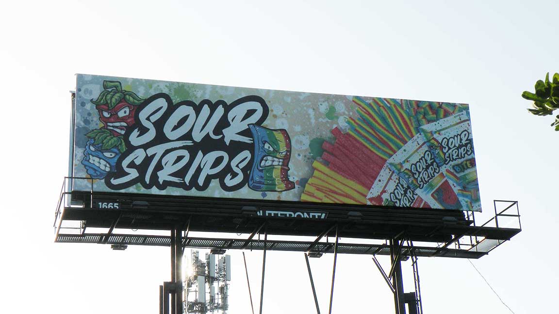 Sour Strips bulletin billboard