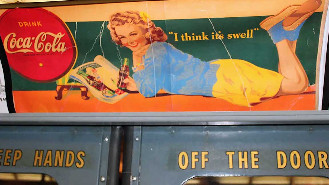 Vintage Coca-Cola subway ad courtesy of New York Transit Museum