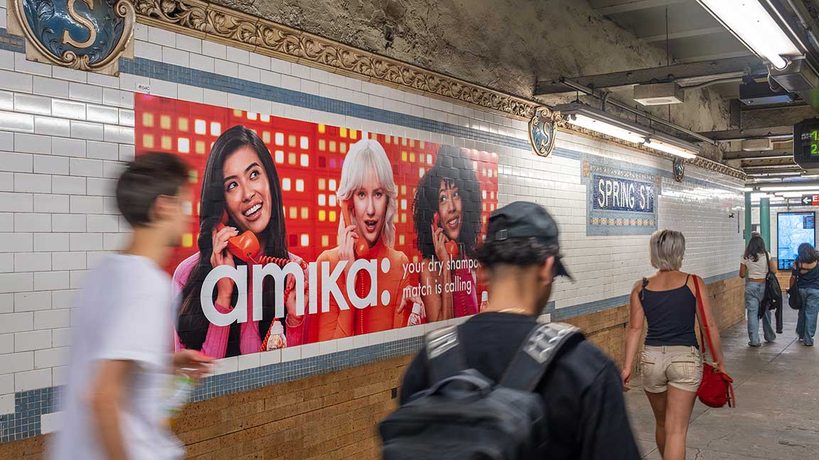 amika subway advertisement part of spring street station domination