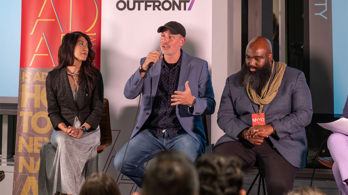 OUTFRONT VP & National Director of Creative Eddy Herty speaks on MvVO Ad Art Show “After Hours Artists: The Hidden Creative Edge in Business” panel.