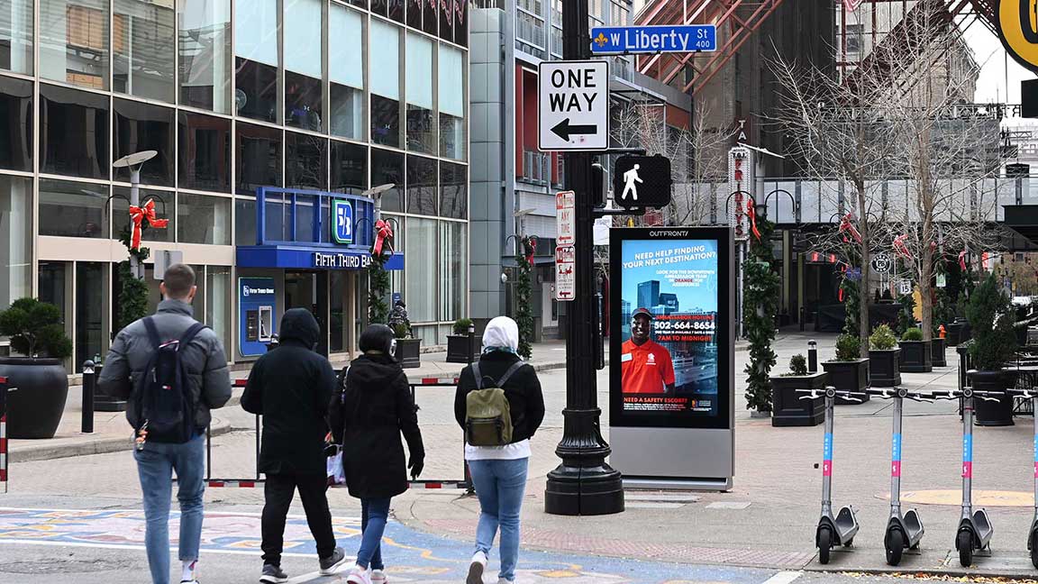 New OUTFRONT DOOH Kiosks in Downtown Louisville