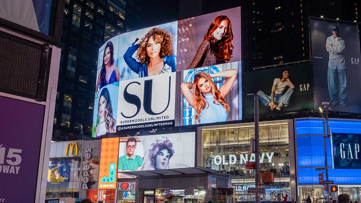 Supermodels Unlimited DOOH on The Beast during New York Fashion Week