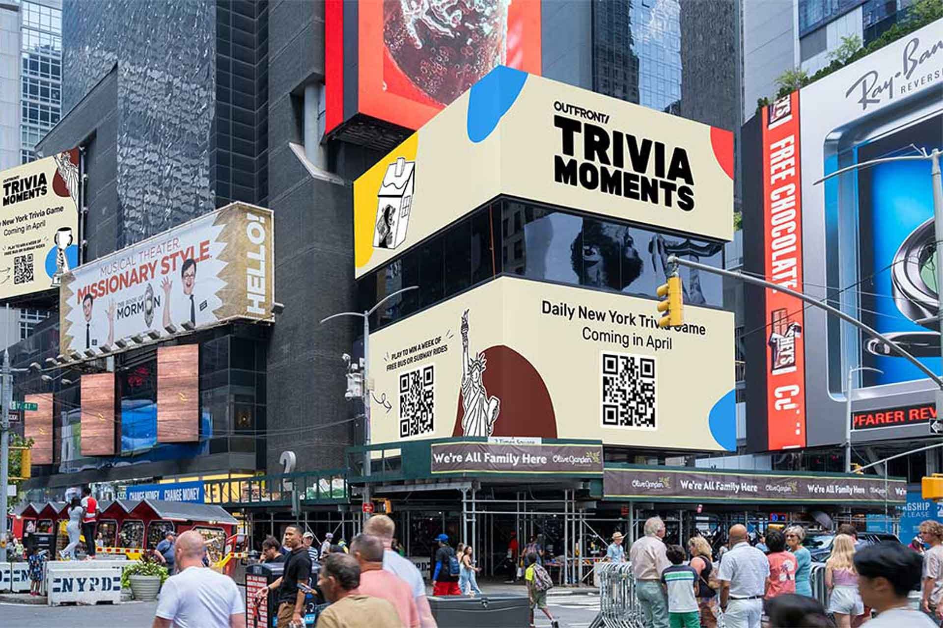 out of home digital billboard advertising trivia moments new york city