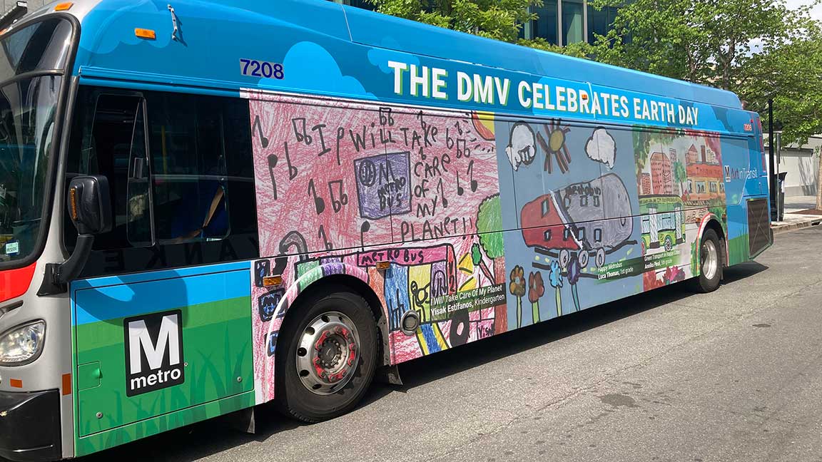 WMATA bus wrapped for earth month