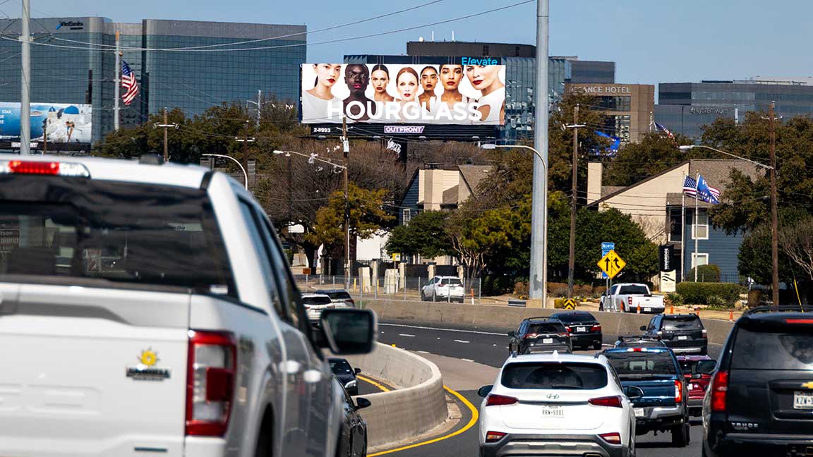 Hourglass Cosmetics billboard in Dallas