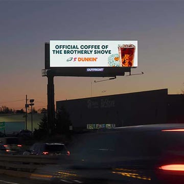 out of home digital billboard advertising dunkin donuts