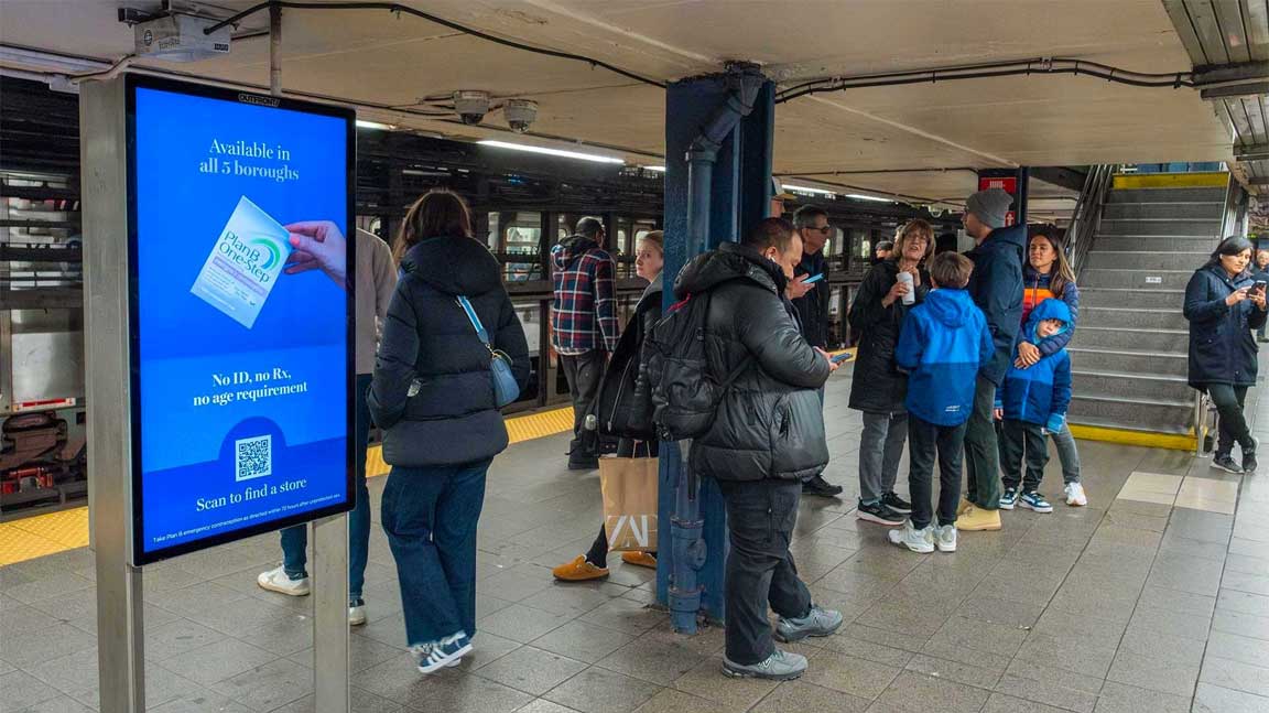 Liveboard in NYC Subway Station Available Programmatically, Plan B campaign