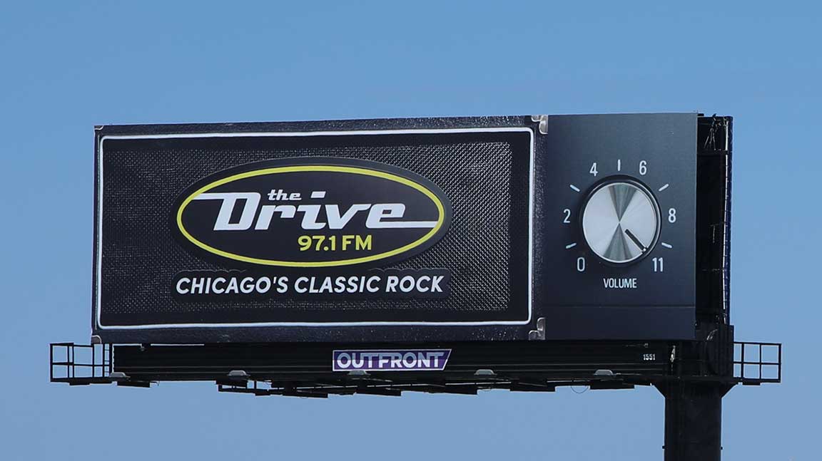 Billboard for Drive radio station designed by STUDIOS