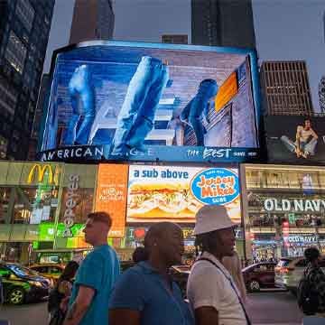 out of home digital billboard advertising new york city american eagle