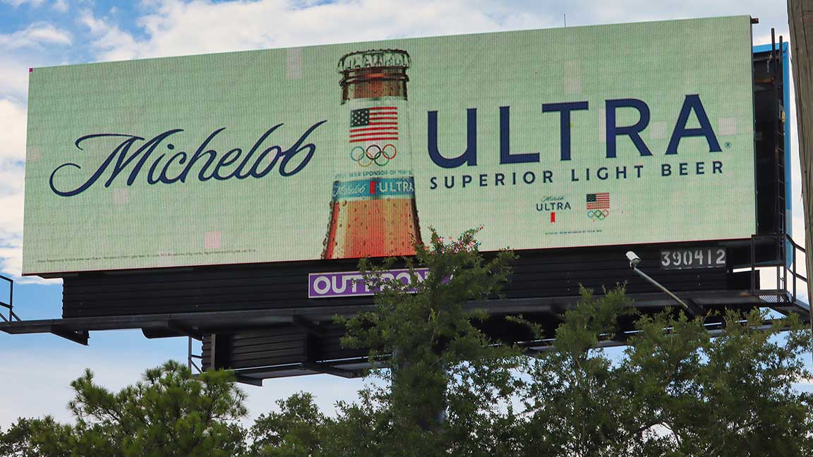 Olympics-themed Michelob DOOH billboard in Tampa