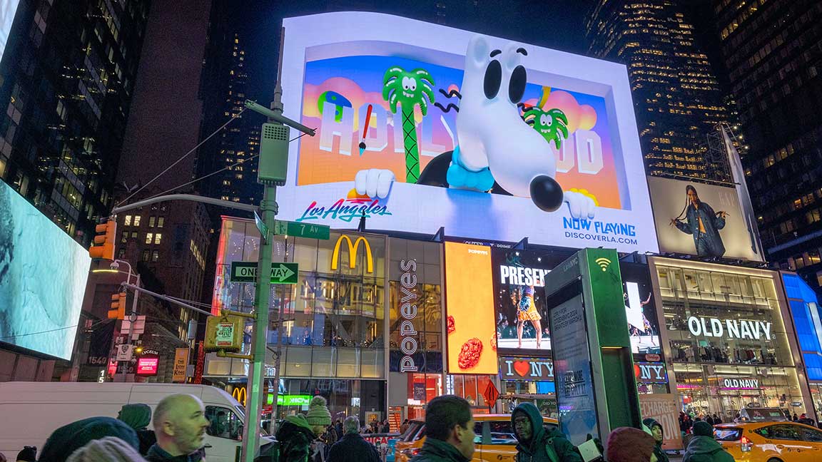 Los Angeles Tourism 3D Digital Beast billboard in Times Square