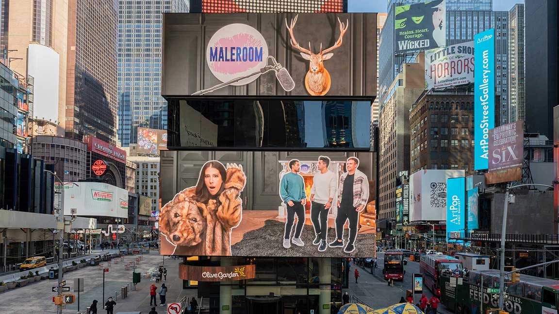 MaleRoom digital out of home in Times Square