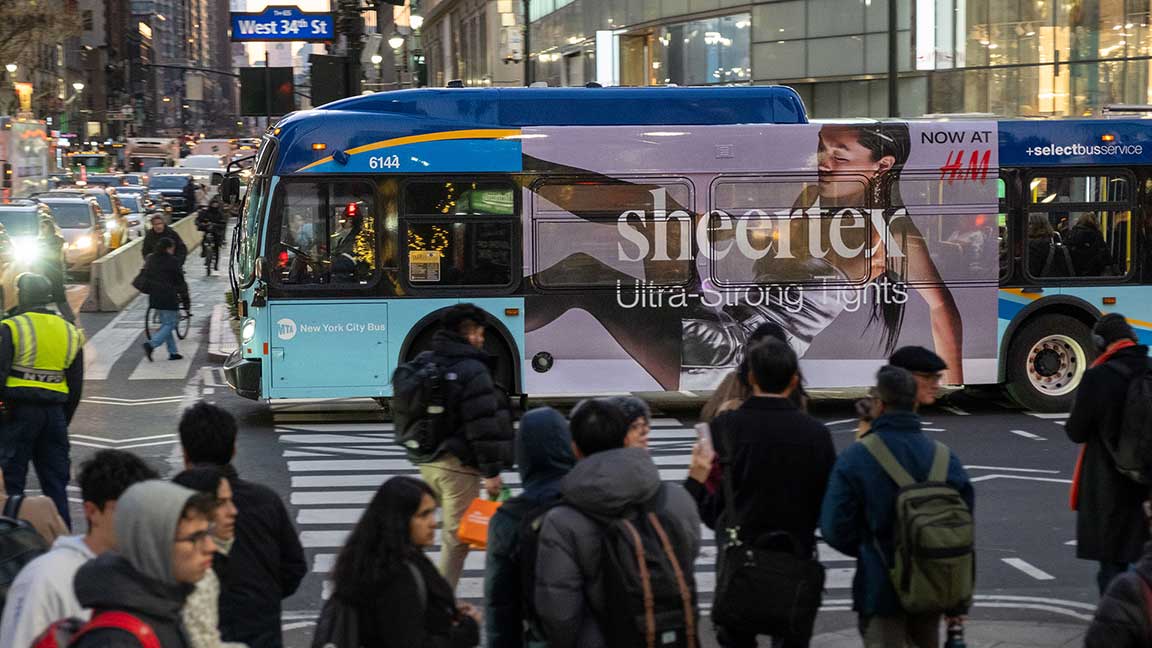 Sheertex ad on NYC bus