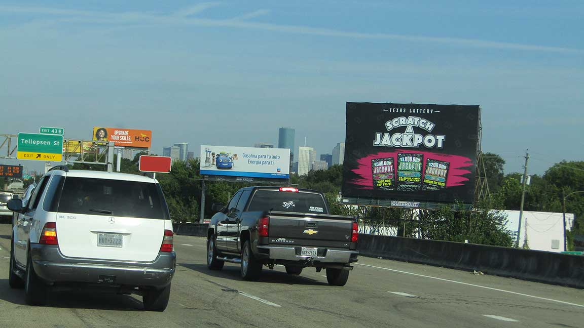 OUTFRONT PRIME billboard alongside I-45 South in Houston